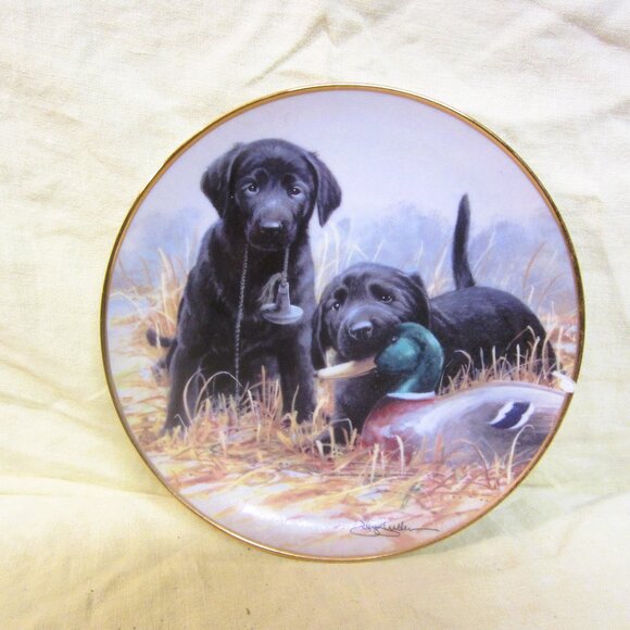 VTG FRANKLIN MINT PLATE, BEGINNERS LUCK, SIGNED - Picture 1 of 6